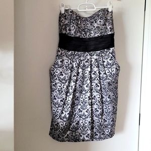 Strapless, semi-formal cocktail dress